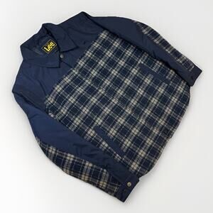 Lee Midweight Work Jacket Mens Large Blue Flannel Bomber